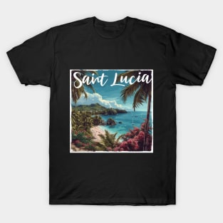 Saint Lucia (White Lettering) T-Shirt